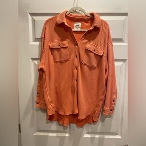 Aerie Orange Button Down Shirt